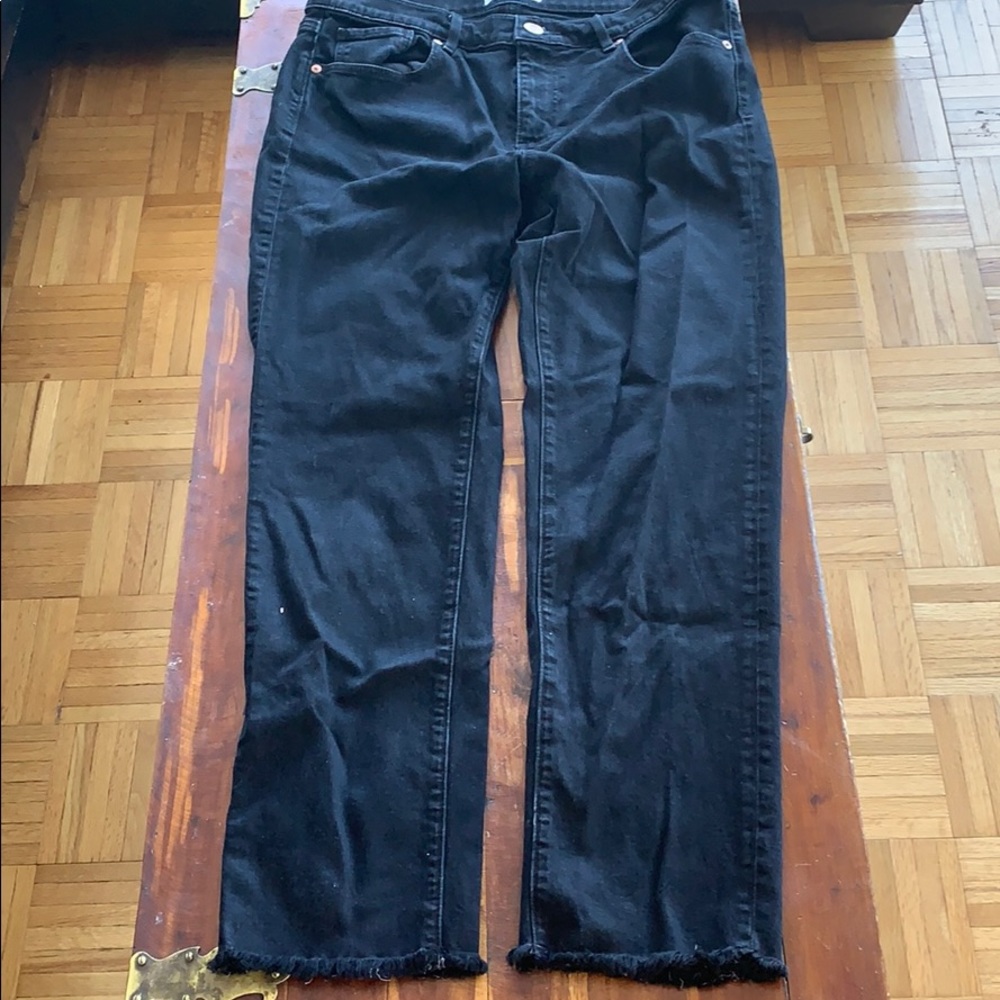 Loft crop modern straight black jeans